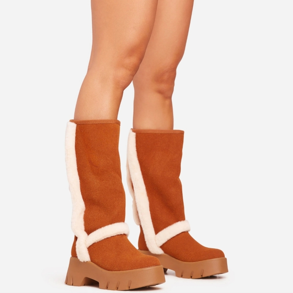 New! Ego Winter Boots - New with box. Wedge- Thick heel-